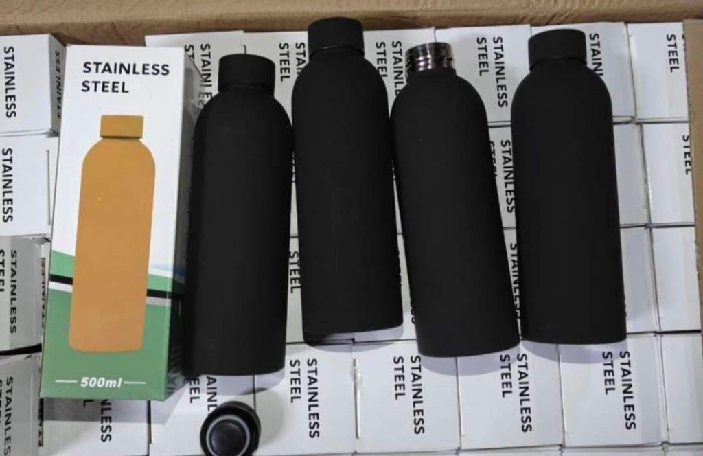 Premium Matte Black Stainless Steel Vacuum Flask Bottle | Customized Executive Corporate Gift