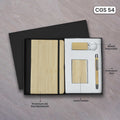 CGS-54 Premium 4-in-1 Bamboo Notebook, Pen, Keychain & Card Holder Gift Set with Custom Logo Branding
