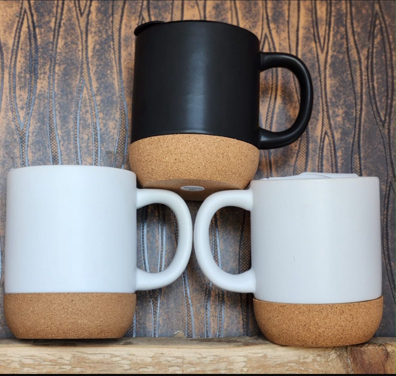 Premium Cork Base Ceramic Coffee Mug with Custom Logo Branding | Corporate Gift Mug | 350ml