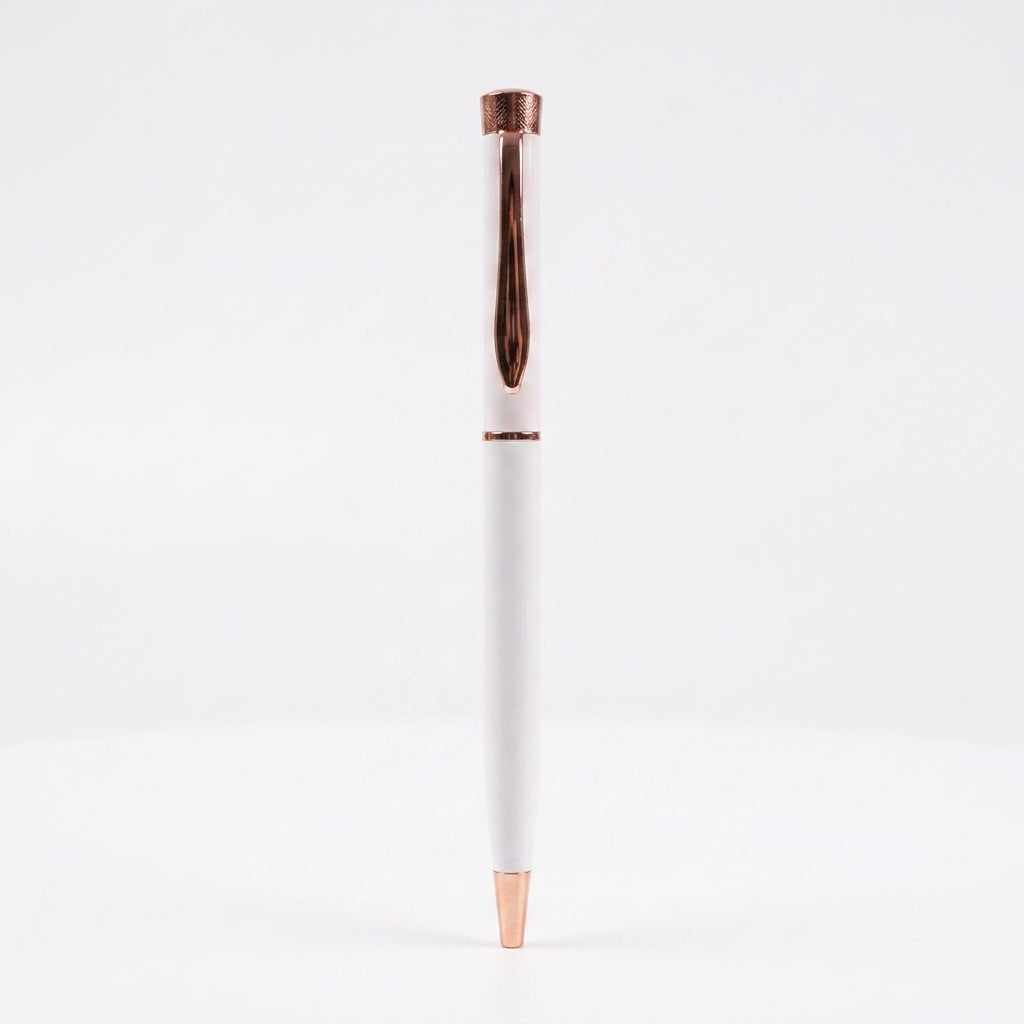 P-2510 White & Rose Gold Premium Metal Executive Pen with Custom Branding