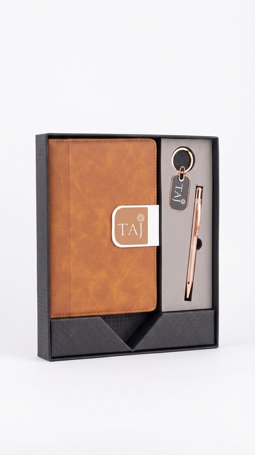CGS-2520 Tan 3 in 1 Corporate Gift Set with Logo