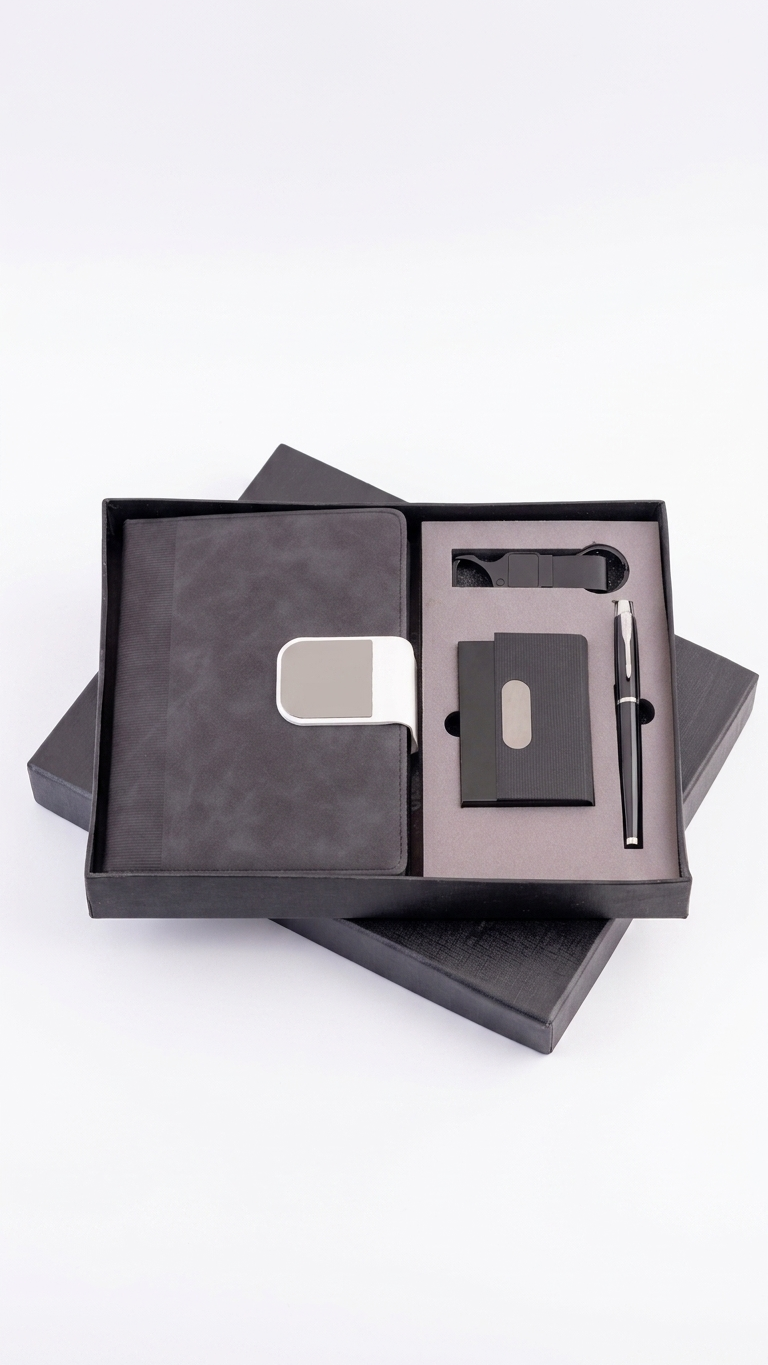 CGS-2524 Grey 4 in 1 Corporate Gift Set with Logo Branding