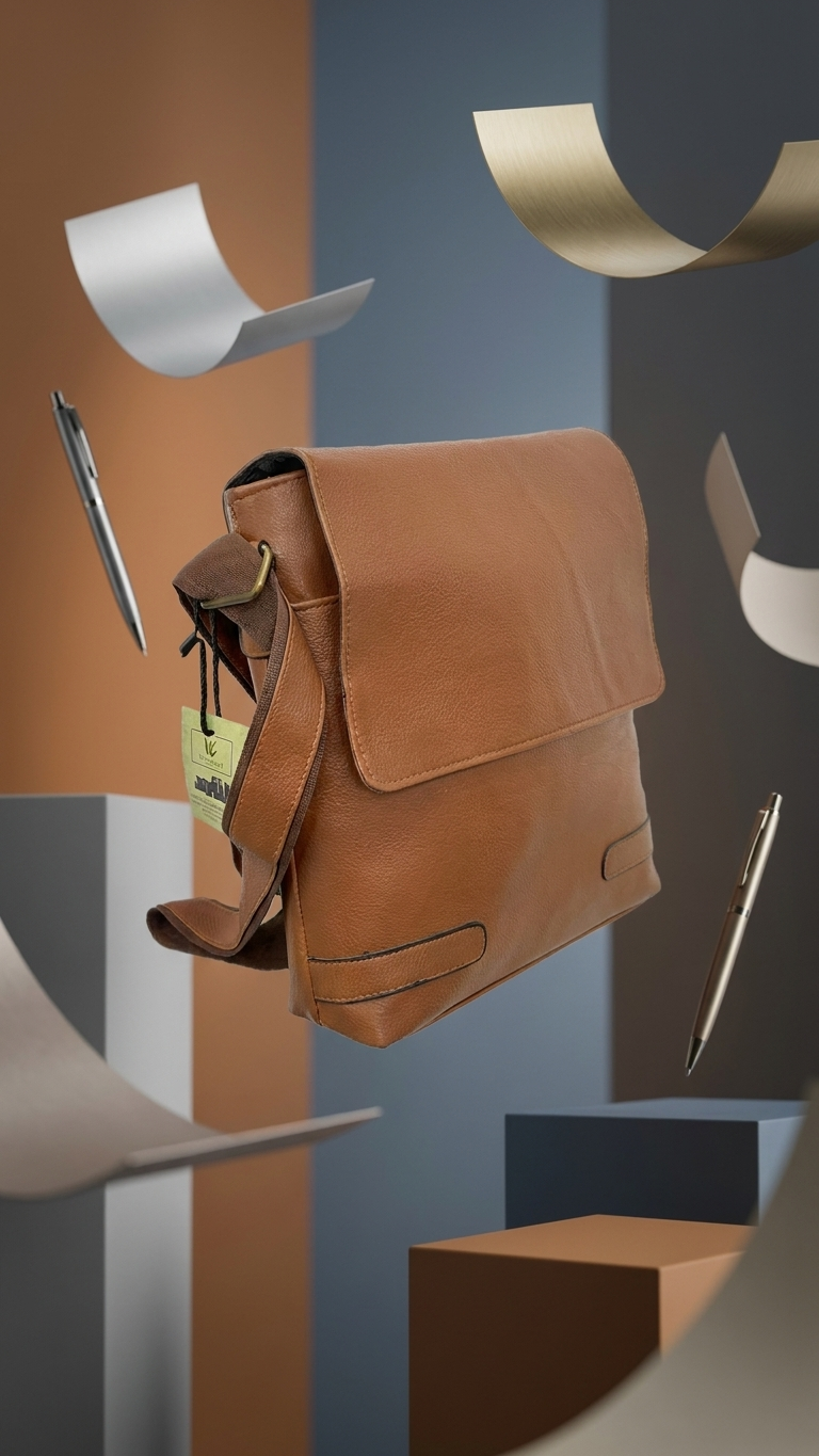 GG-7213 Premium Tan Sling Bag with Custom Branding