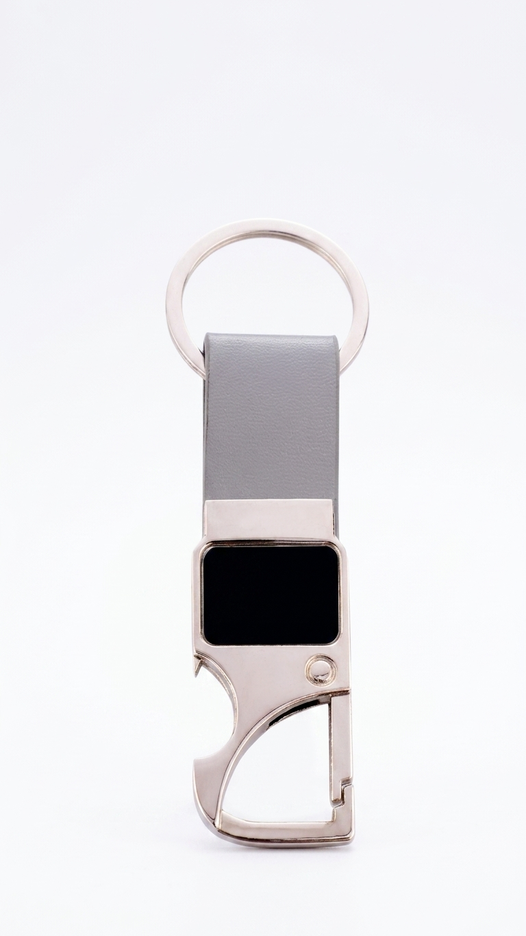 KC-2511 Premium Grey Keychain with Hook & Custom Branding