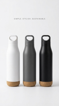 Premium Cork Bottom Vacuum Insulated Water Bottle | Executive Corporate Gift Bottle