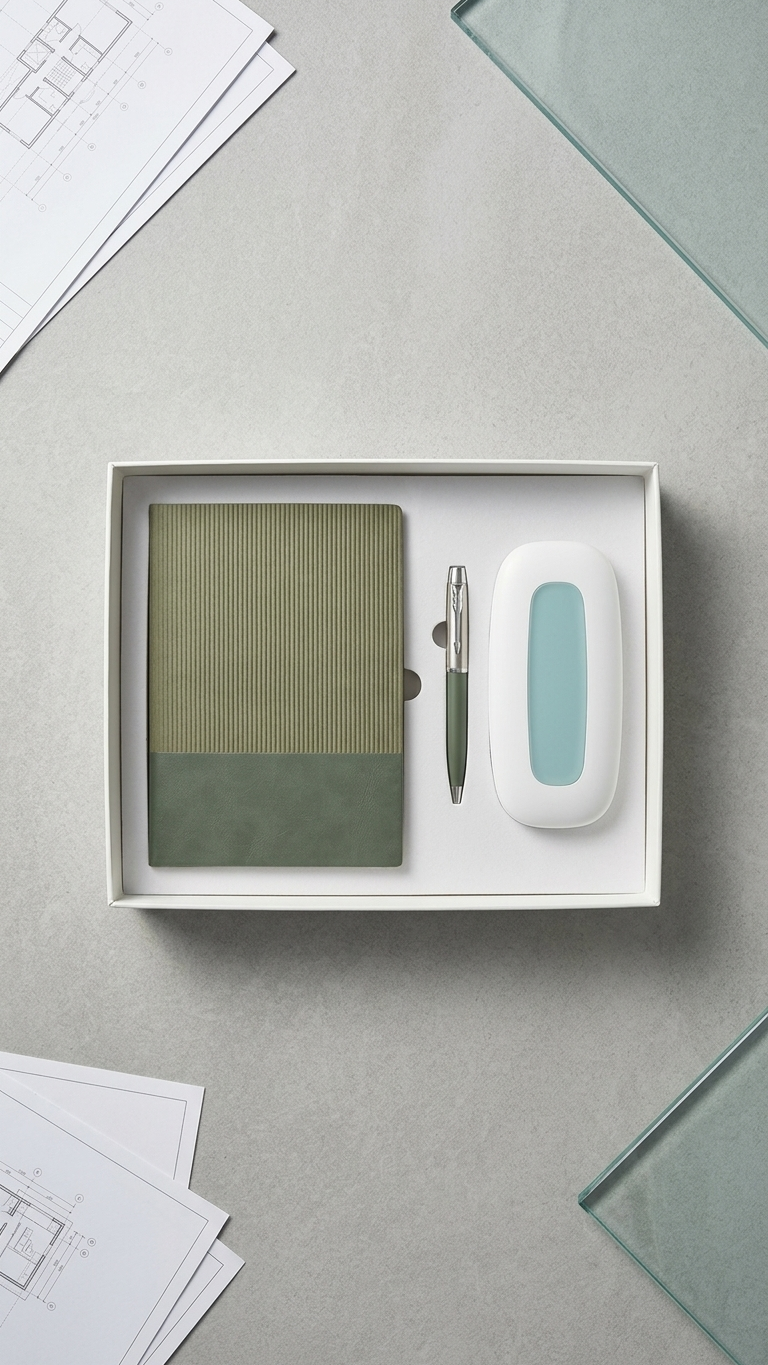 GG910 Executive A5 Notebook, LED Lamp, Eyeglass Case & Pen Gift Set