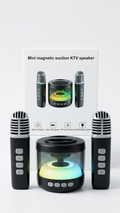 KTV001 Mini Bluetooth Karaoke Speaker with Dual Wireless Microphones & Custom Branding