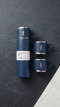 Vacuum Flask Gift Set with 3 Stainless Steel Cups