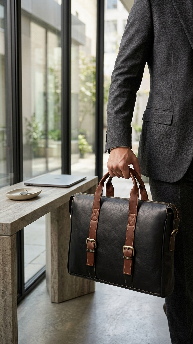 GG-7067 Dual Tone Leatherette Office Bag with Custom Branding