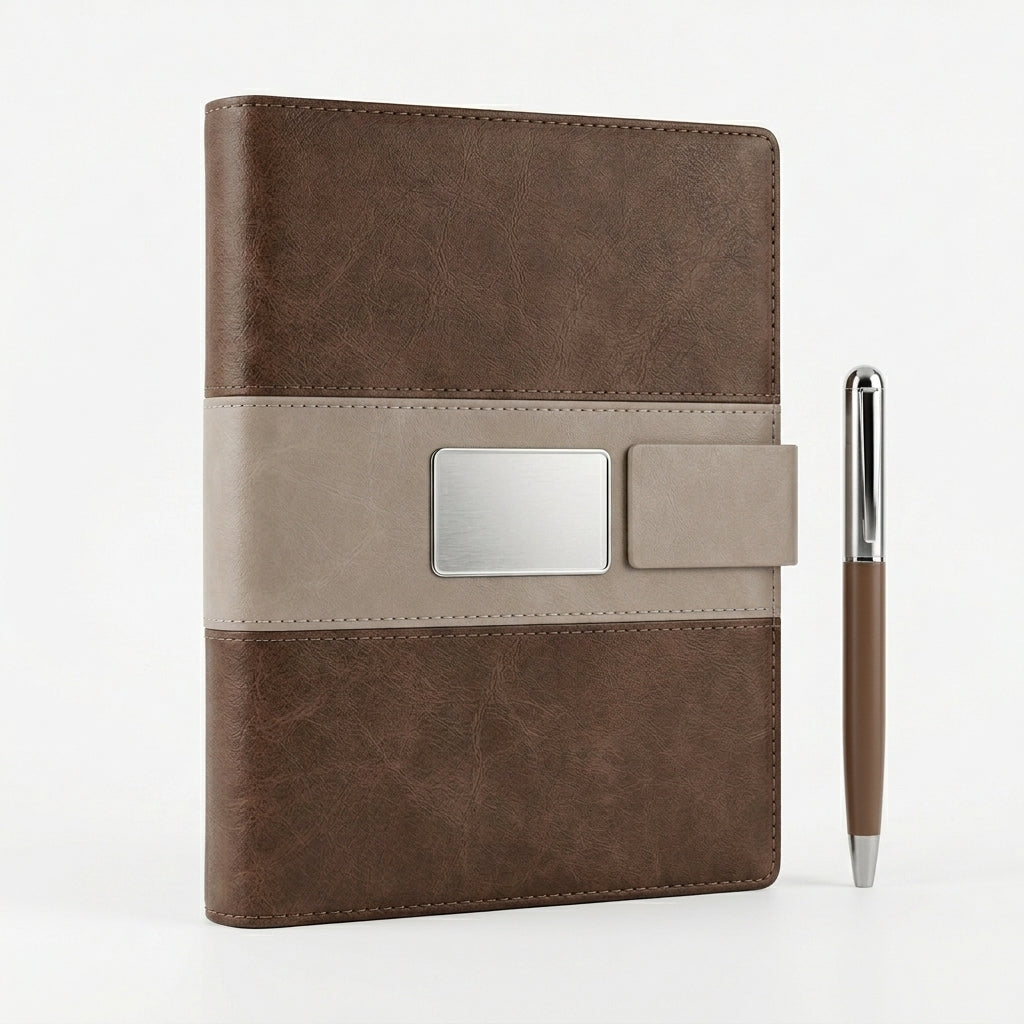 GGP3 - Premium 10000mAh Wireless Charging Notebook Folder with LED Logo Branding