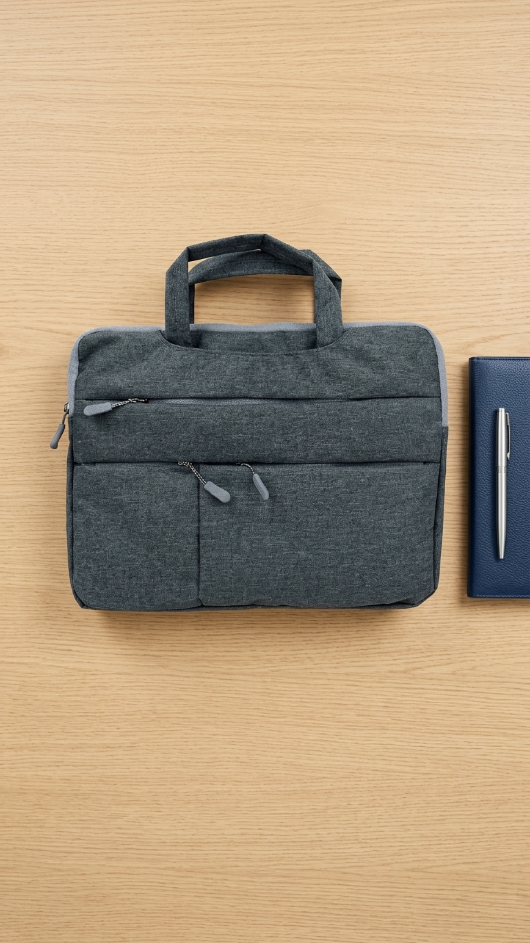 GG-7779 Executive Dark Grey Laptop Sleeve with Handle & Custom Branding