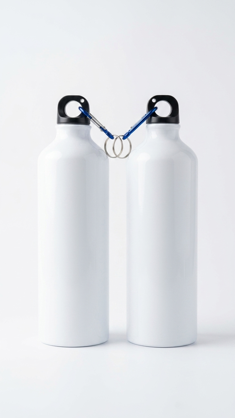 750ml Aluminium Sports Bottle with Carabiner | Custom Logo Branding
