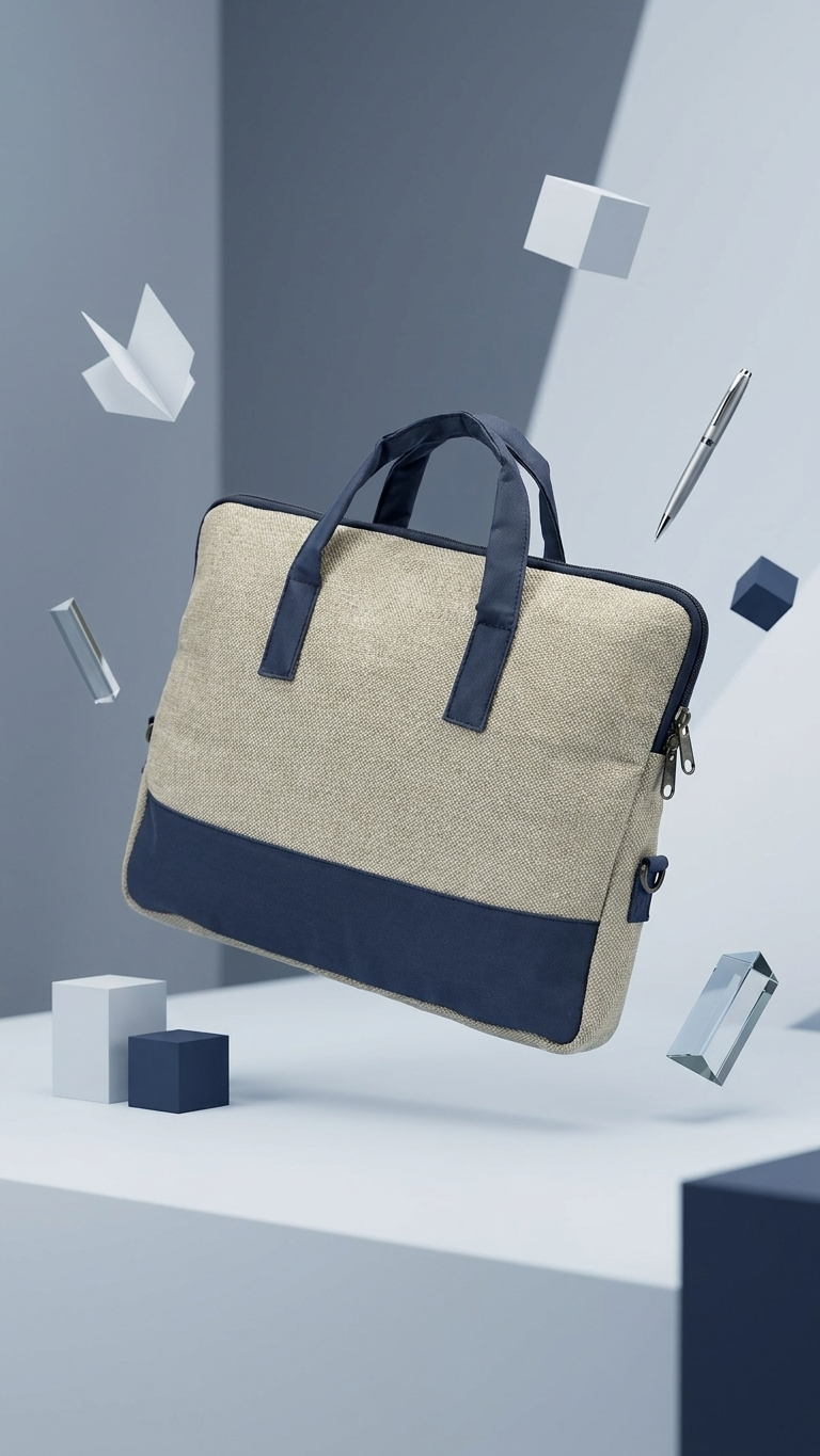 GG-7101 Blue Jute Conference Bag with Custom Logo Branding