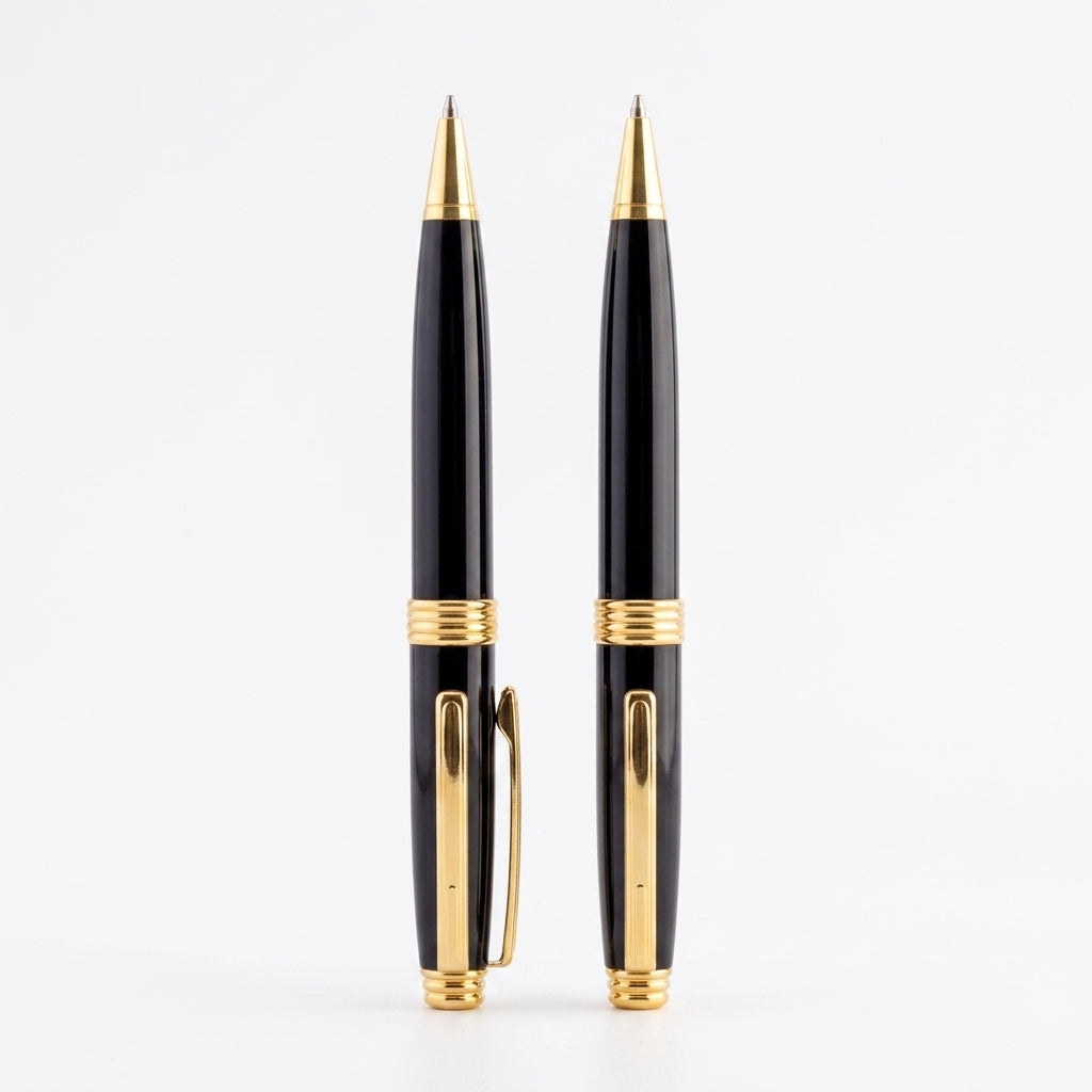 P-2514 Black & Gold Heavy Premium Metal Executive Pen with Custom Branding
