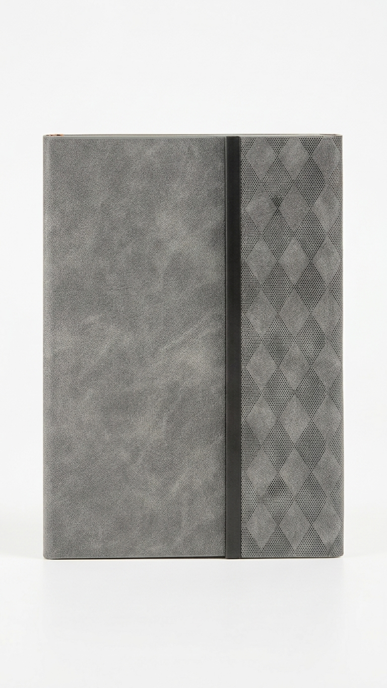 NB-2508 Premium 3-Fold Magnetic Grey Notebook with Custom Branding
