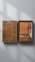 GG915 Executive Notebook, Wooden Table Clock & Pen Gift Set