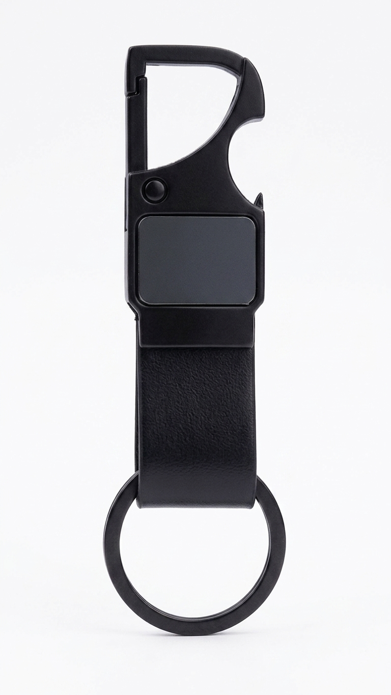 KC-2513 Premium Black Metal Keychain with Hook & Custom Branding