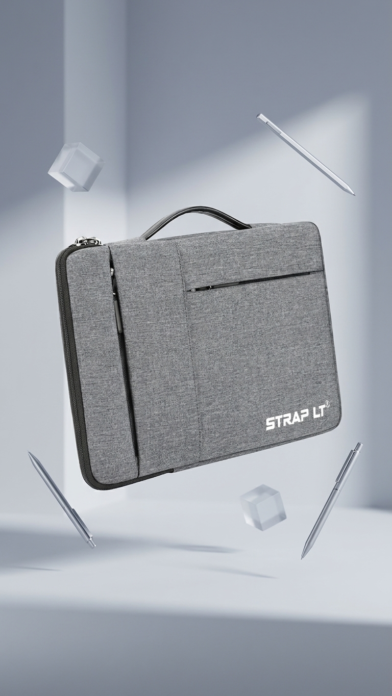 GG-7786 Premium Grey Laptop Sleeve with Custom Branding