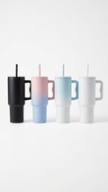 Premium 1200ml Insulated Travel Tumbler with Straw & Handle (Stanley Style)