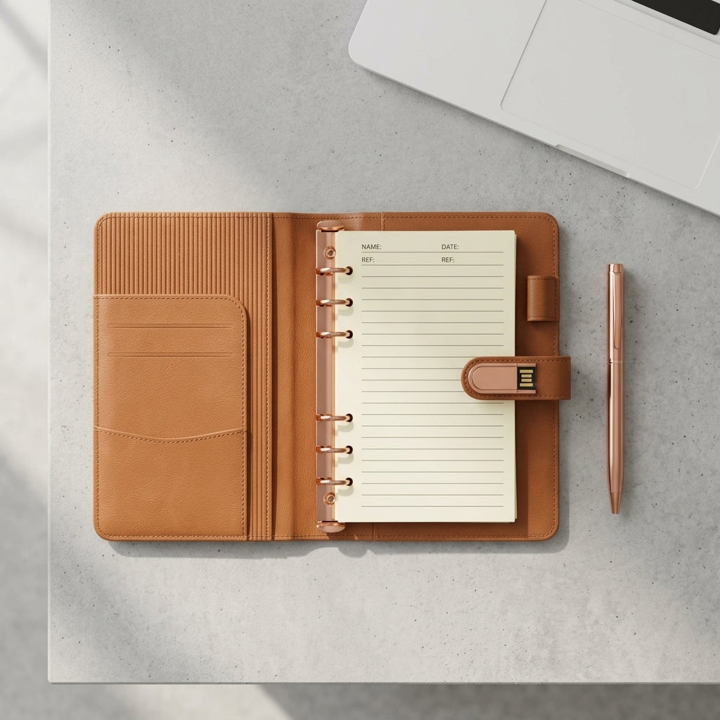 GGP32 - Premium A6 Notebook with 10000mAh Power Bank & 16GB USB Pen Drive