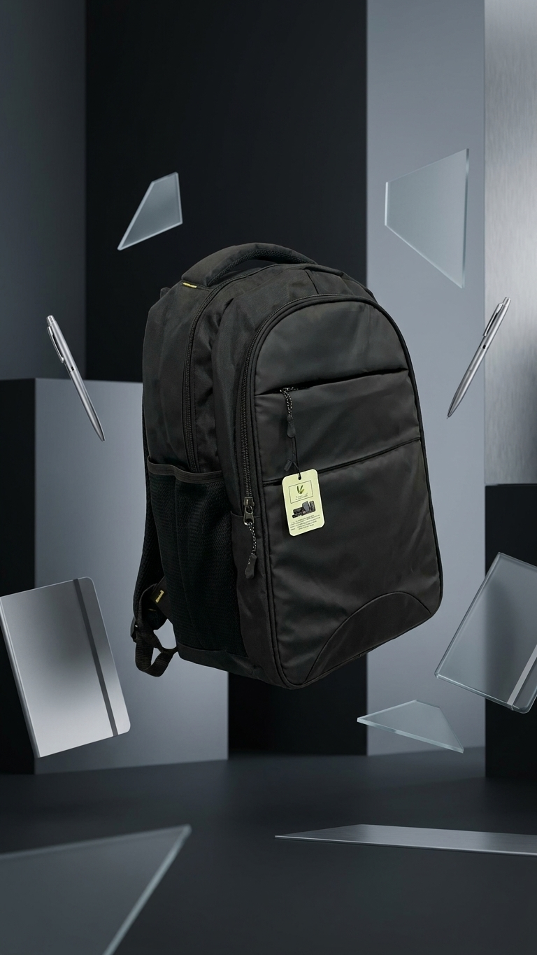 GG-7125 All-Black Executive Corporate Backpack with Custom Branding