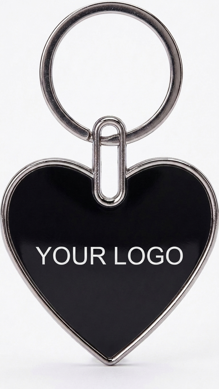 KC-2506 Premium Heart Shaped Metal Keychain with Custom Branding