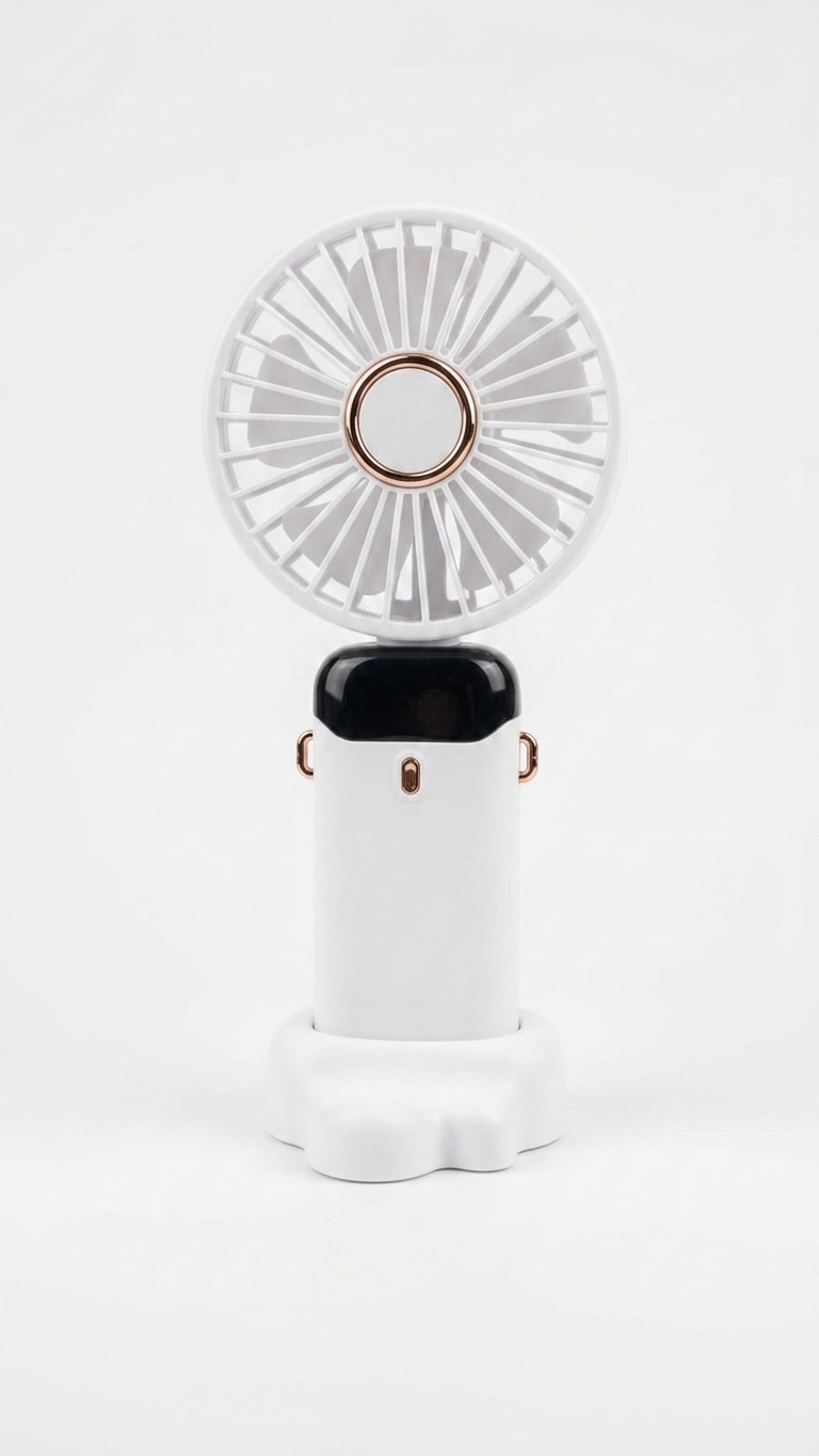 Portable Rechargeable Handheld Fan with LED Display | 5 Speed Cooling Fan | Foldable Mini USB Fan for Corporate Gifting & Travel
