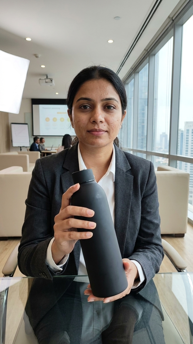 Premium Matte Black Stainless Steel Vacuum Flask Bottle | Customized Executive Corporate Gift