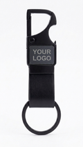 KC-2513 Premium Black Metal Keychain with Hook & Custom Branding