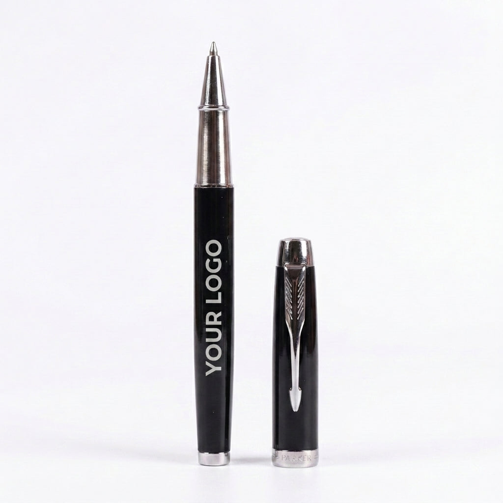 P-2507 Premium Black Metal Cap Pen with Custom Logo Branding
