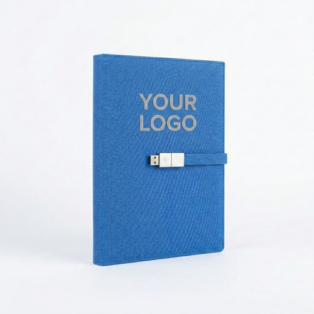 GGP11 - Premium 8000mAh Wireless Charging Power Bank Notebook with 16GB USB Pen Drive