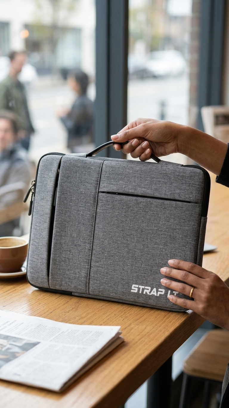 GG-7786 Premium Grey Laptop Sleeve with Custom Branding