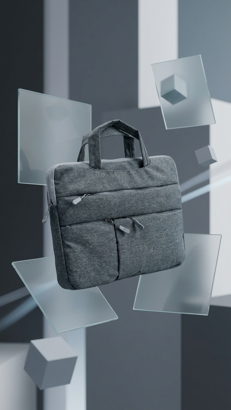 GG-7779 Executive Dark Grey Laptop Sleeve with Handle & Custom Branding