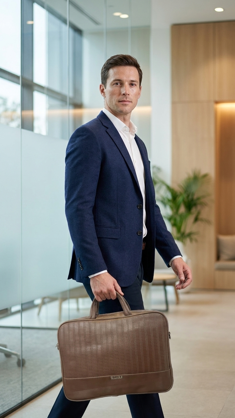 GG-7082 Croc Texture Leatherette Office Bag with Custom Branding