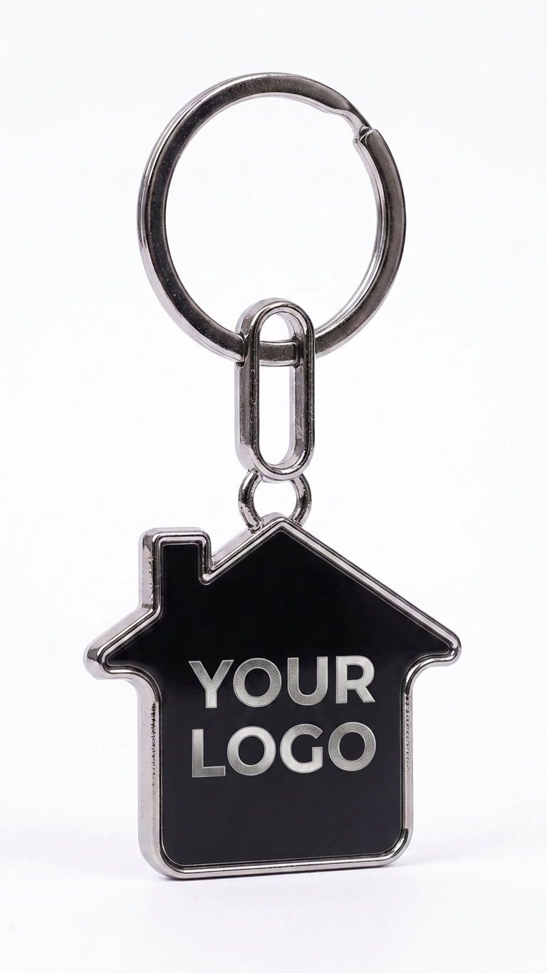 KC-2505 House Shape Corporate Keychain with Custom Branding