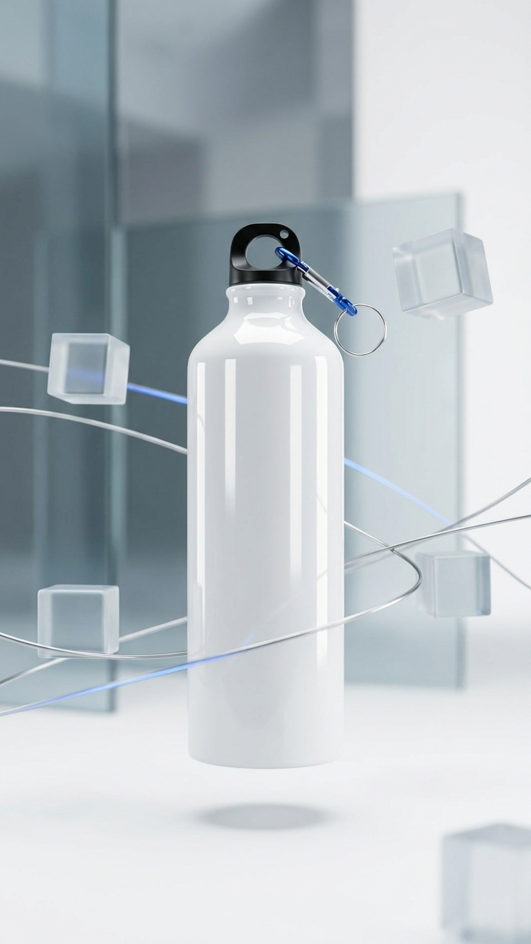 750ml Aluminium Sports Bottle with Carabiner | Custom Logo Branding