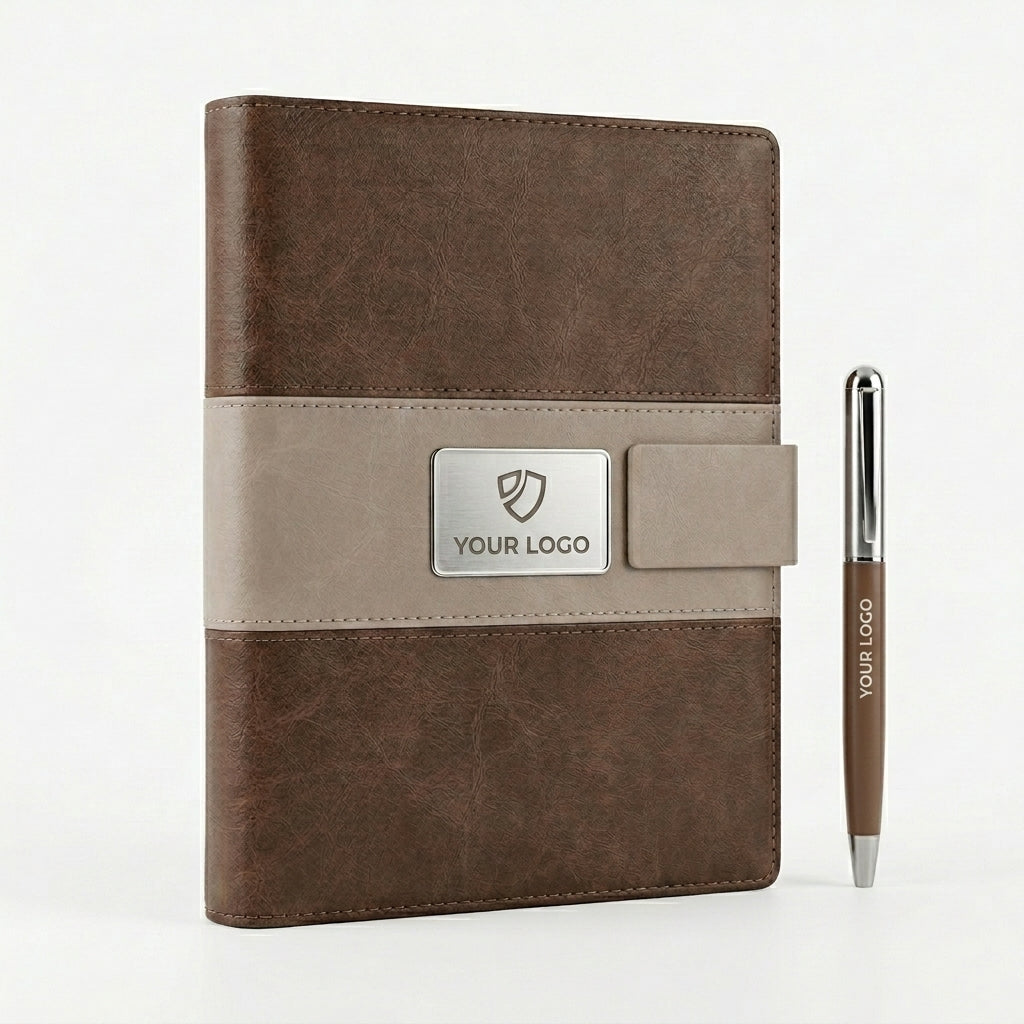 GGP3 - Premium 10000mAh Wireless Charging Notebook Folder with LED Logo Branding