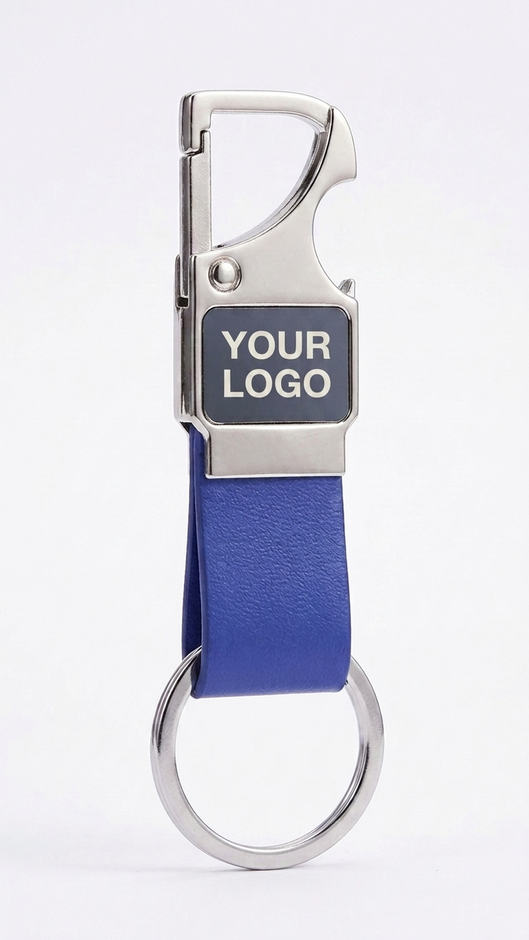KC-2510 Premium Blue Keychain with Hook & Custom Branding