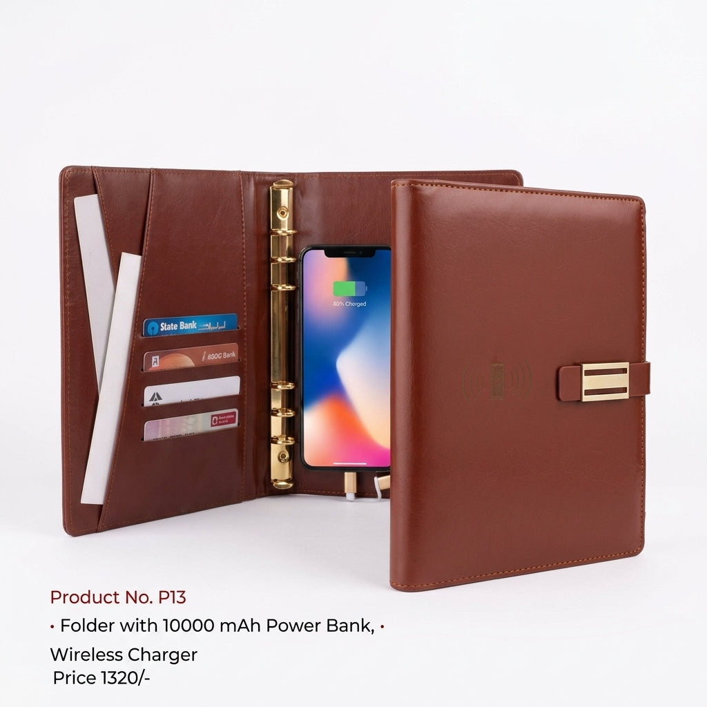 GGP13 - Premium 10000mAh Wireless Charging Notebook Folder