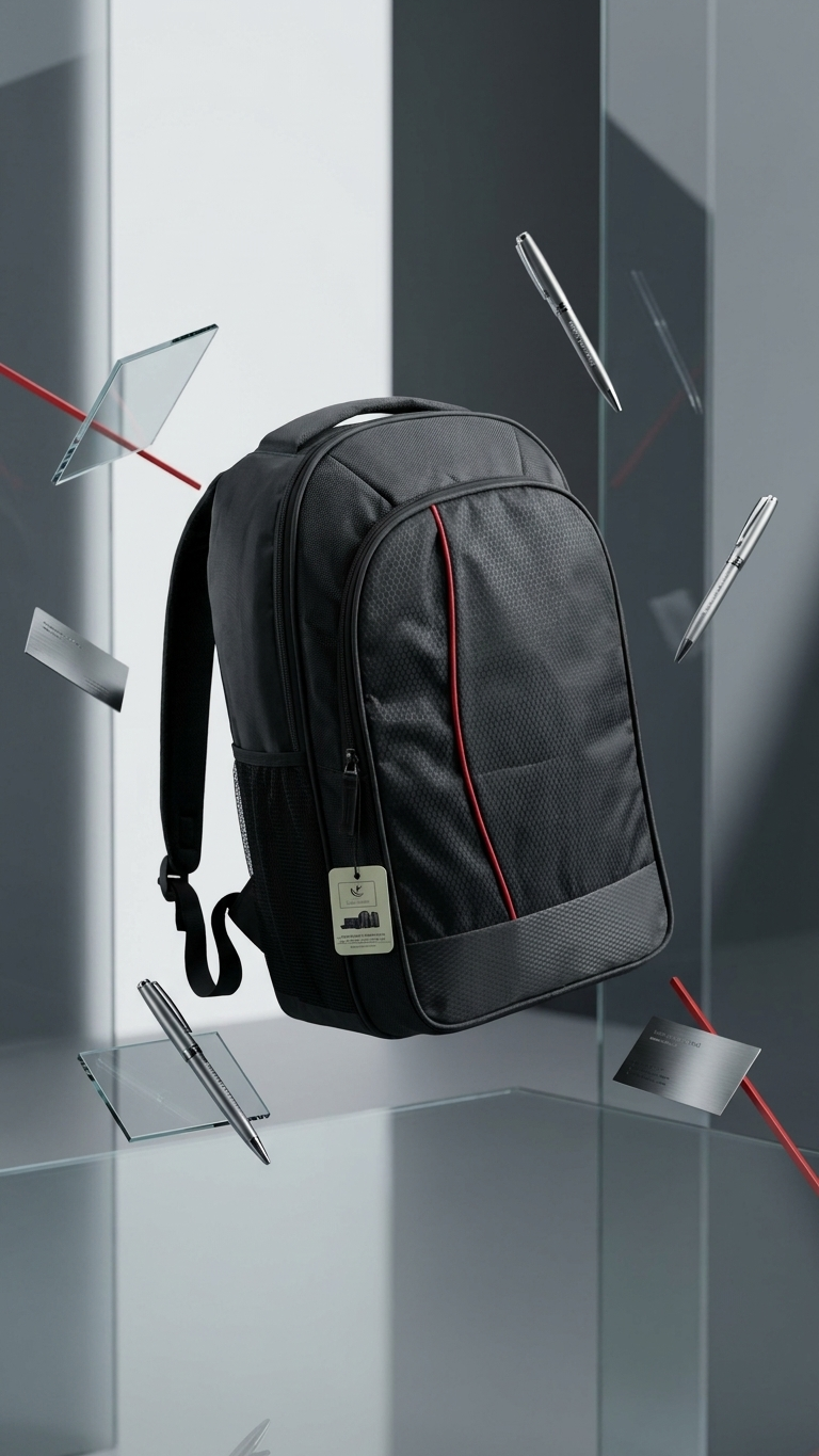 GG-7119 Elite Black Laptop Backpack with Custom Branding