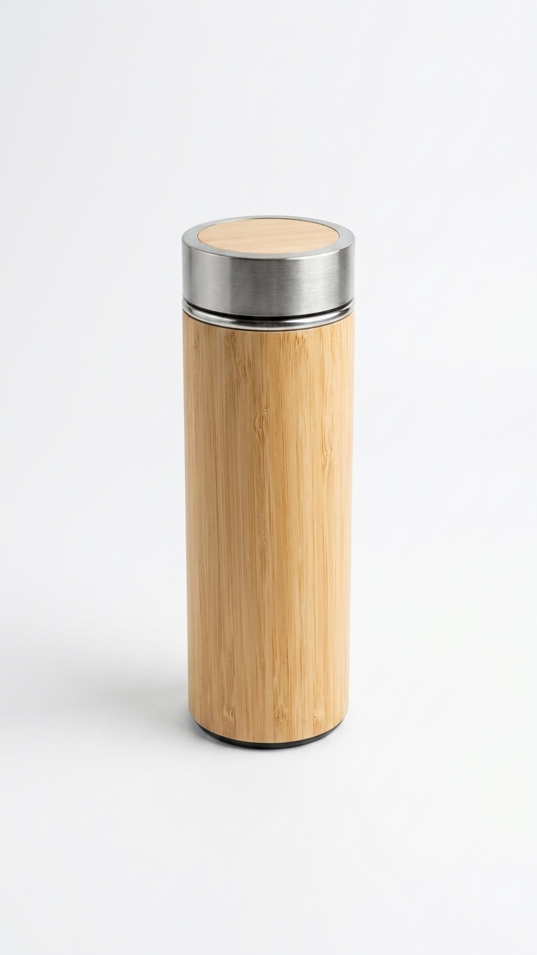 Eco Bamboo Finish Vacuum Flask | Corporate Gift Bottle
