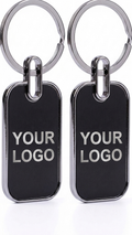 KC-2501 Premium Black Rectangular Metal Keychain with Custom Branding