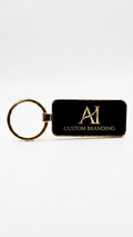 KC-2504 Executive Black Rectangular Keychain with Custom Logo Branding