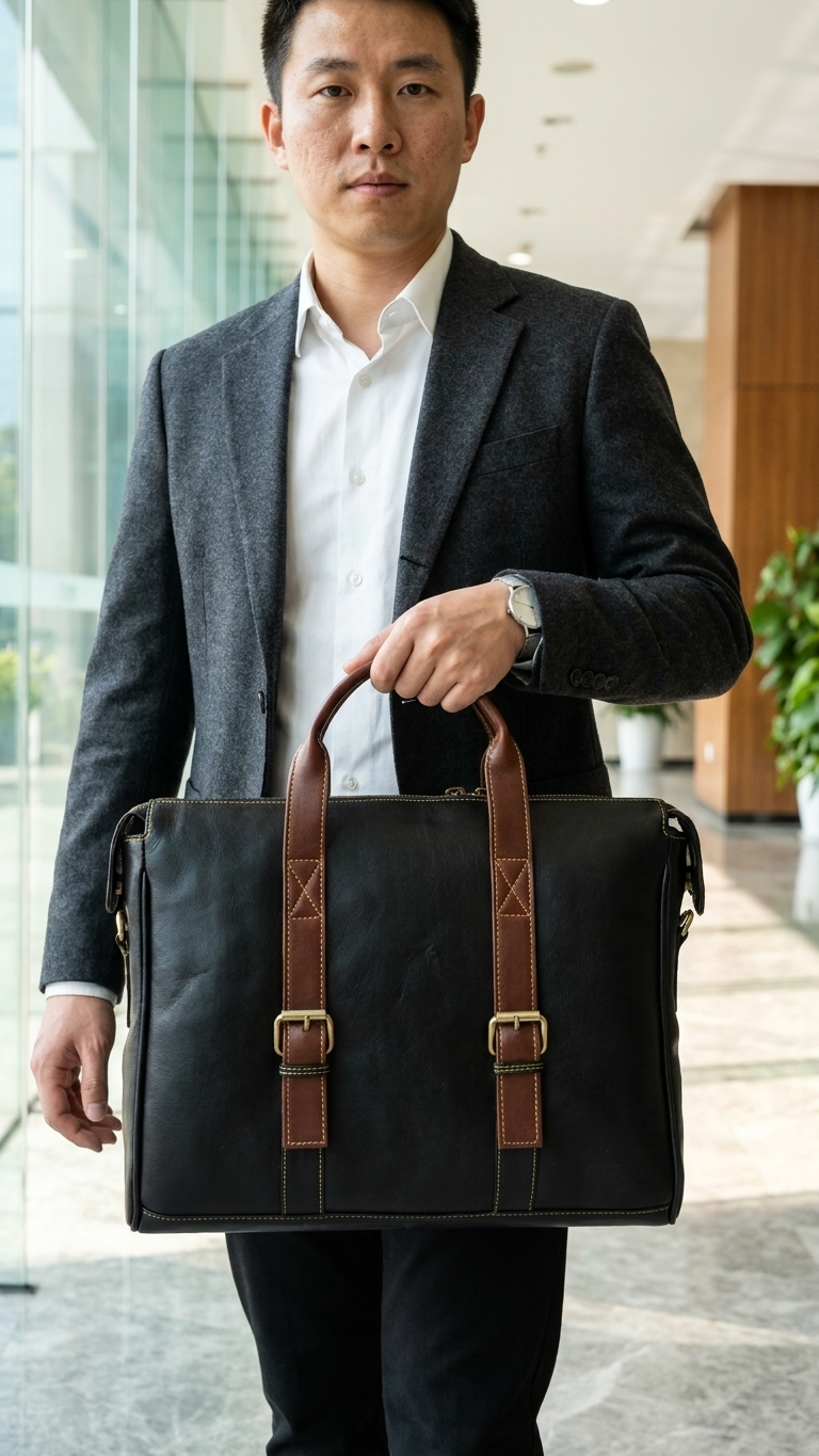 GG-7067 Dual Tone Leatherette Office Bag with Custom Branding