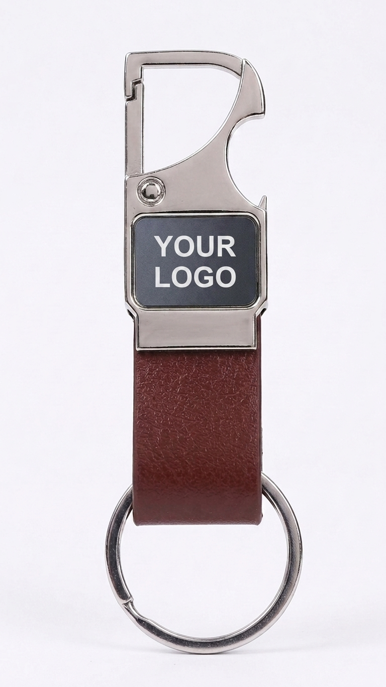 KC-2509 Premium Brown Keychain with Hook & Custom Branding