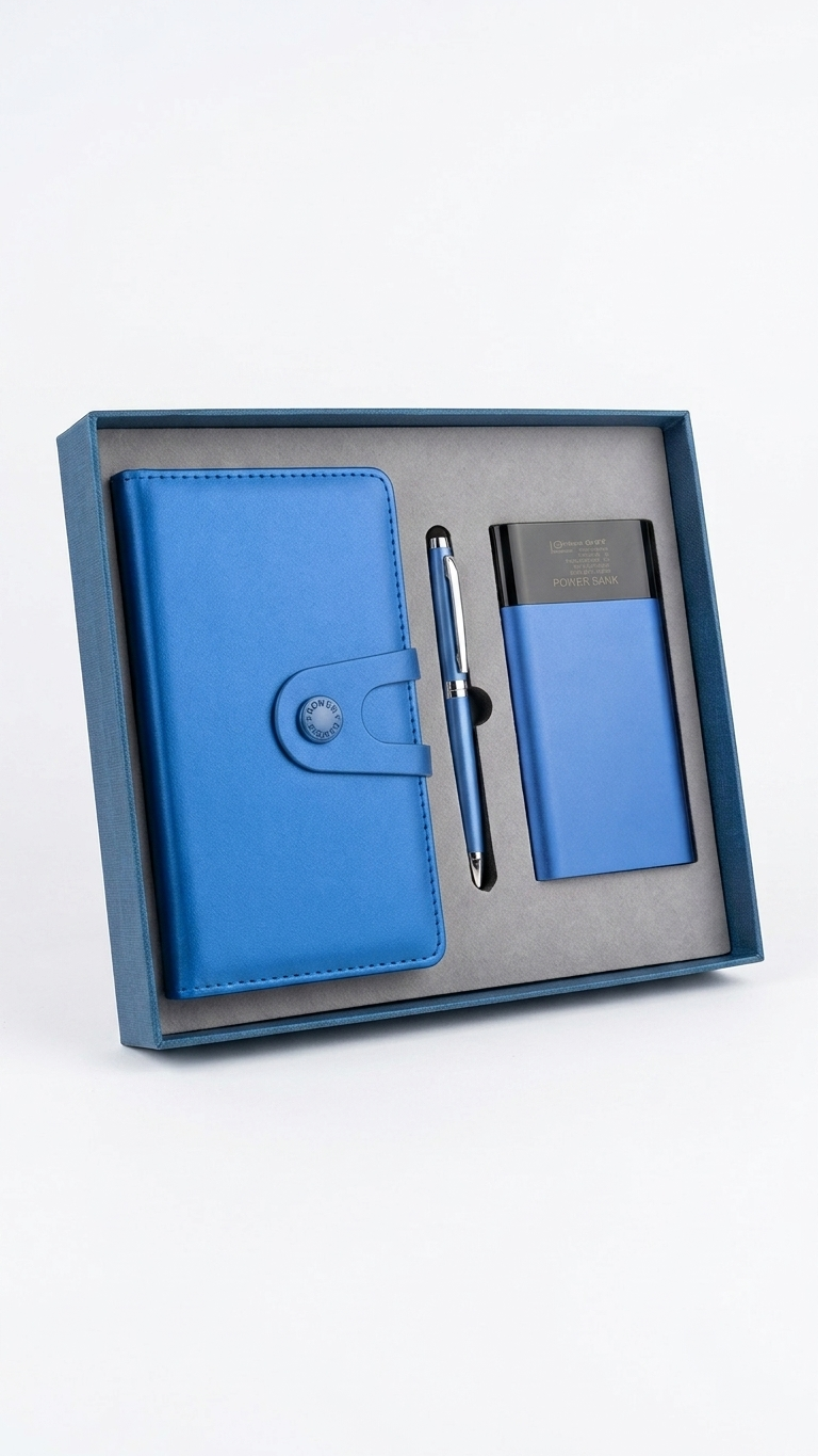 GG907 Premium A6 Notebook, 10000mAh Power Bank & Pen Gift Set