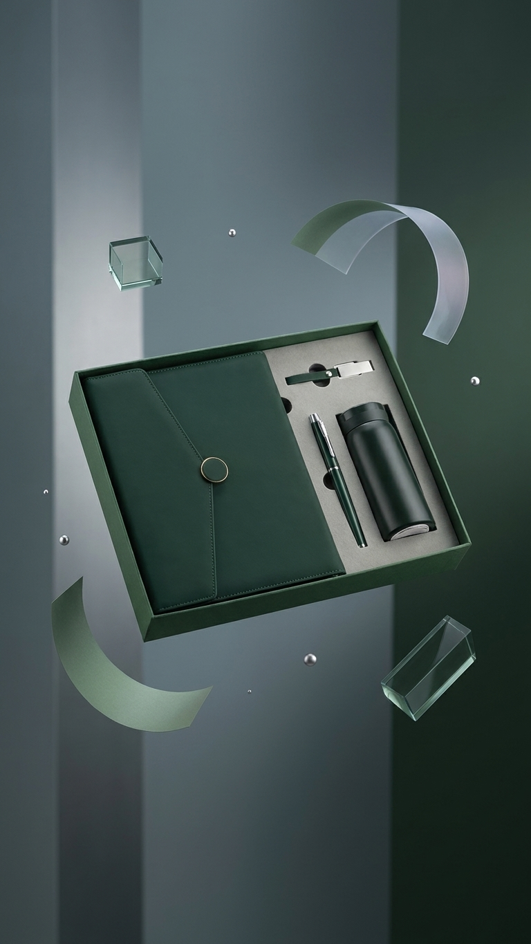 GG920 Executive Notebook, 8000mAh Power Bank, 16GB USB Drive, Flask & Pen Gift Set