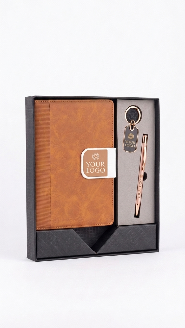 CGS-2520 Tan 3 in 1 Corporate Gift Set with Logo