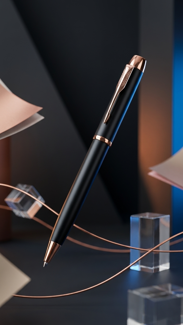P-2509 Black & Rose Gold Premium Metal Executive Pen with Custom Branding