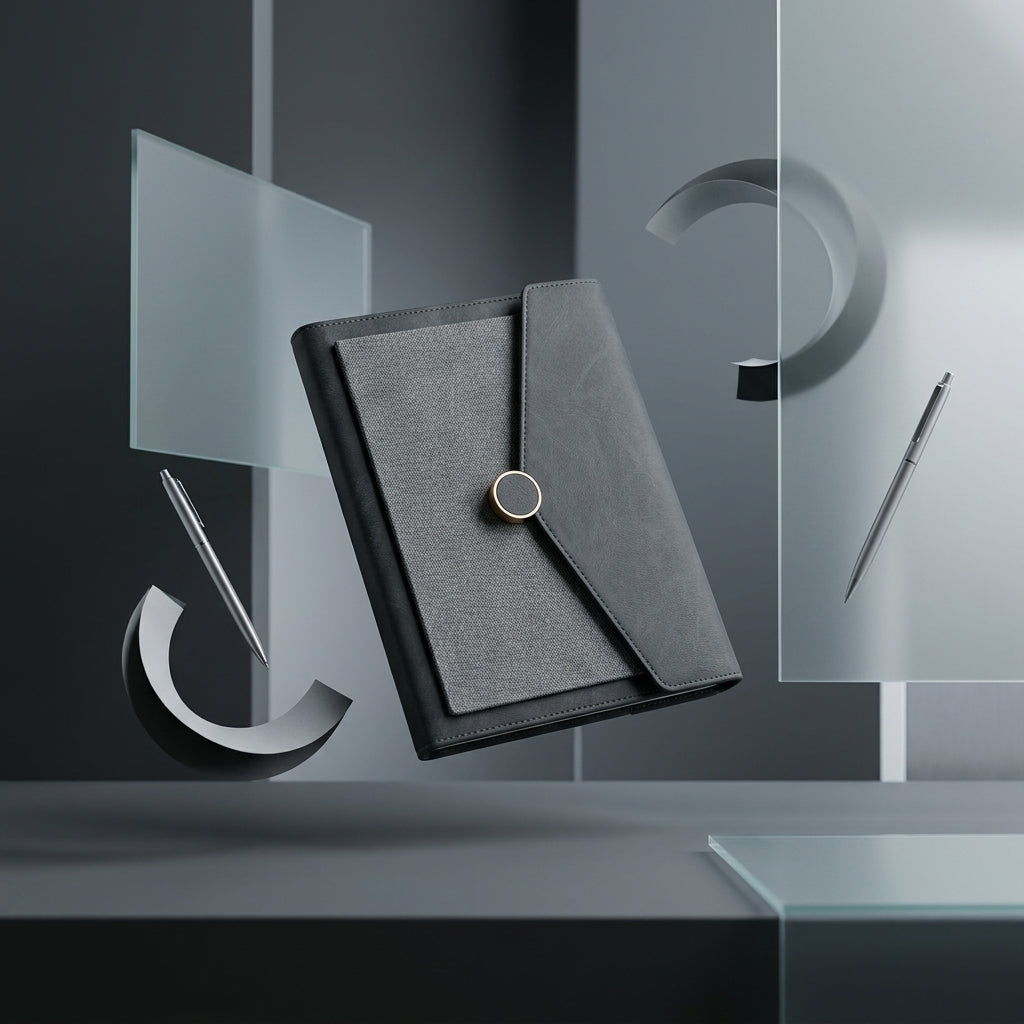 GGP10 - Executive 10000mAh Wireless Charging Power Bank Notebook with LED Lamp